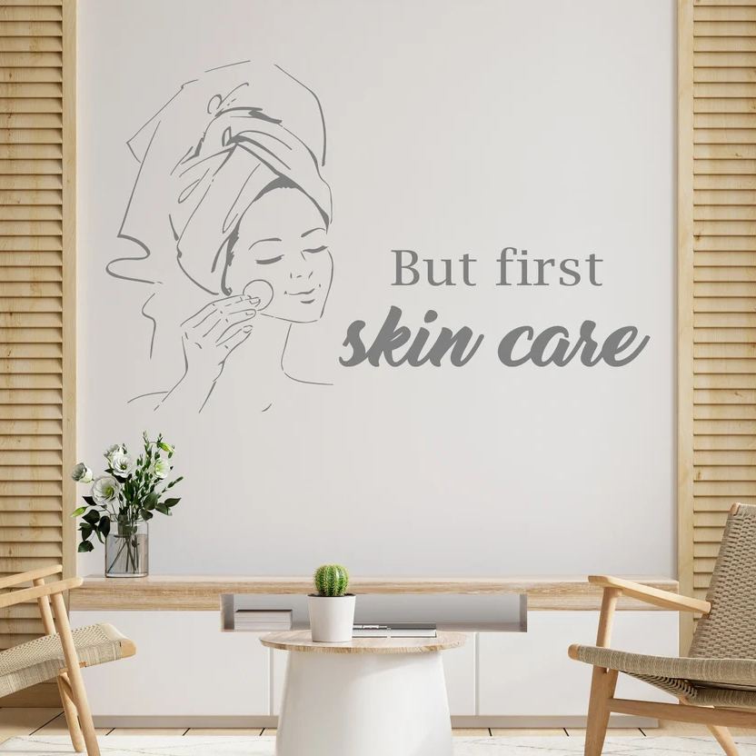 Skincare Quote - Pa Salon Woman Face Wall Decals