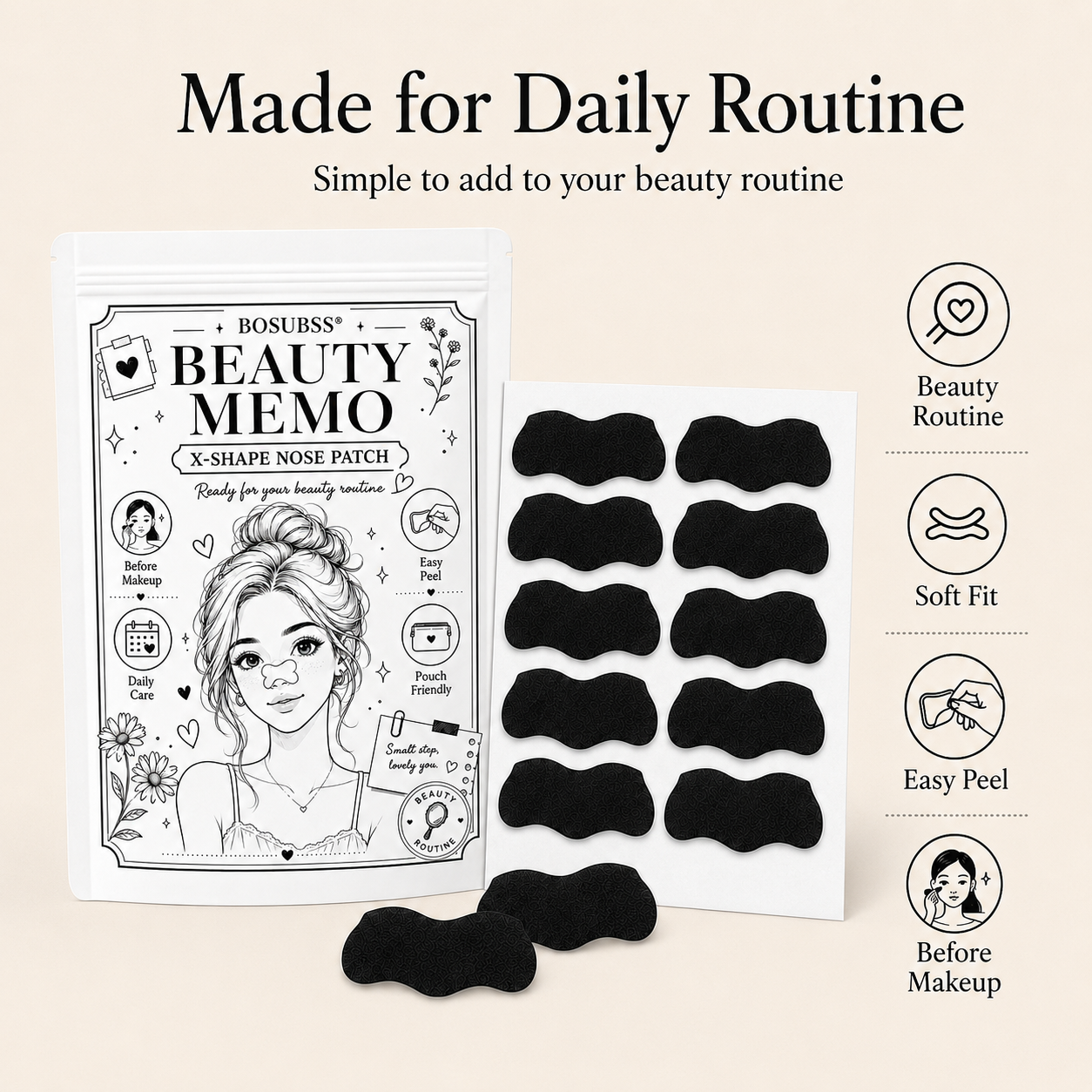 Charcoal Pore Strip - 20/30Pcs Charcoal Nose Care Strips, Soft