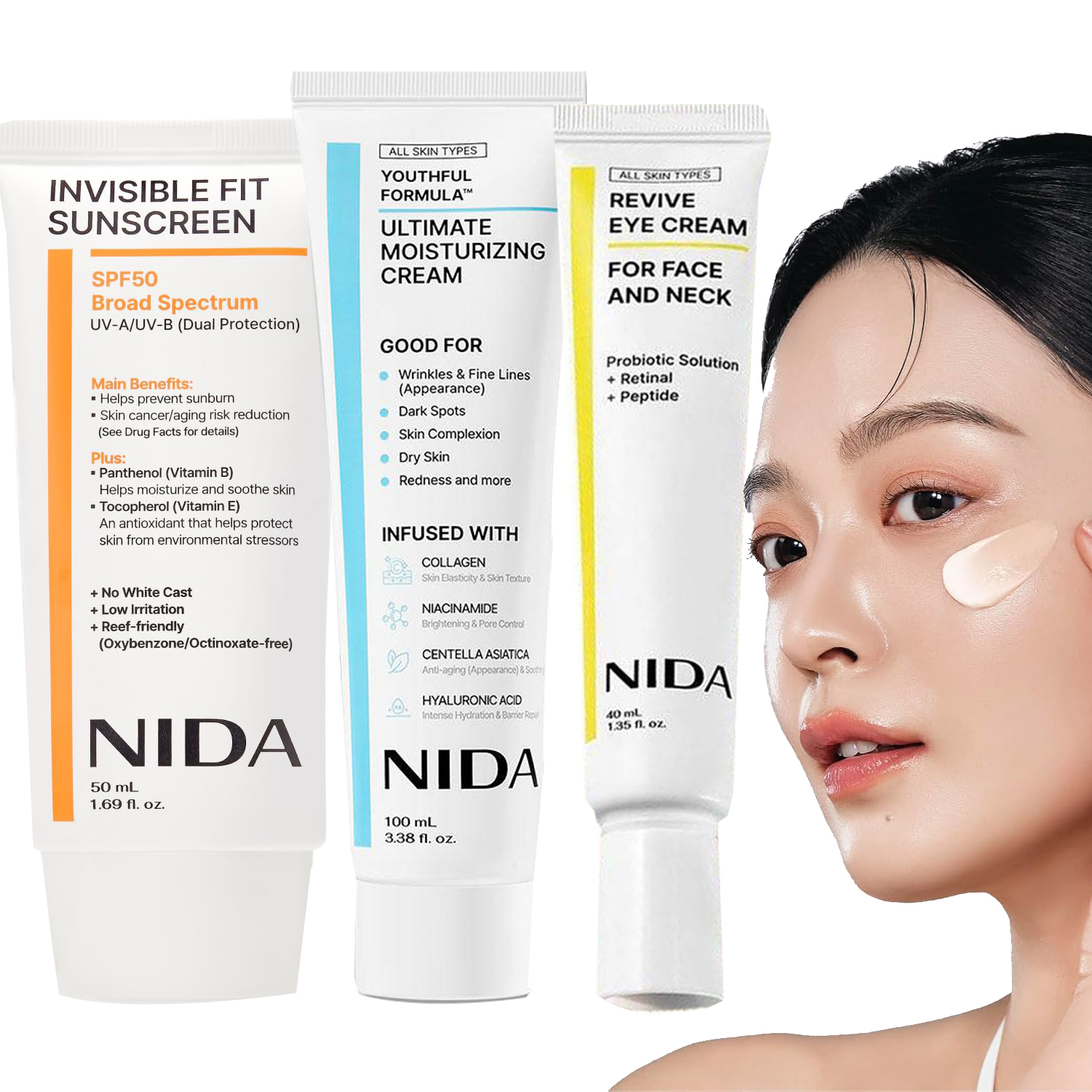 Eye Cream Peptide - NIDA Moisturizing Cream+Sunscreen SPF 50 Cream