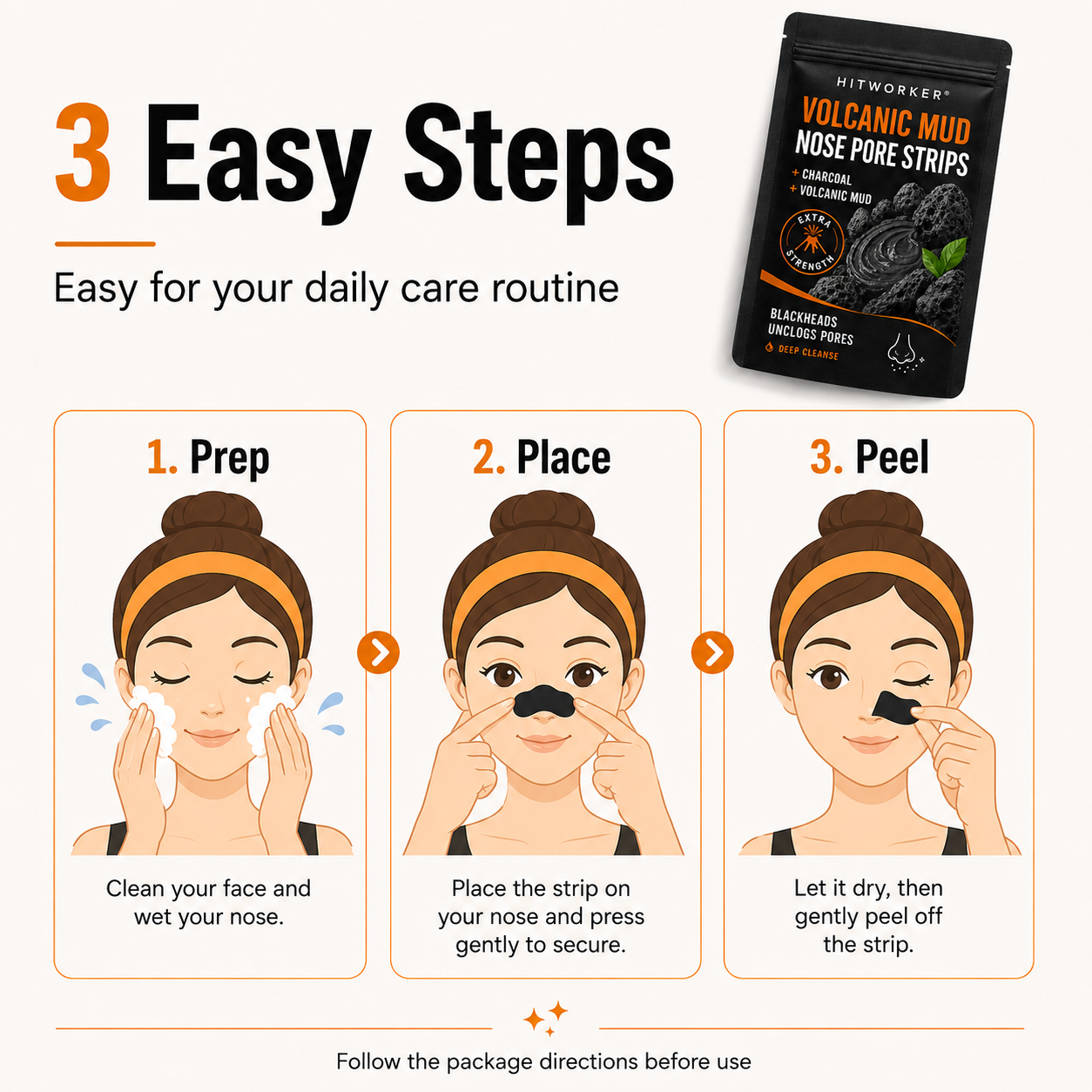 10PCS Blackhead Remover Strips - Charcoal Pore Strip ulasan dan harga