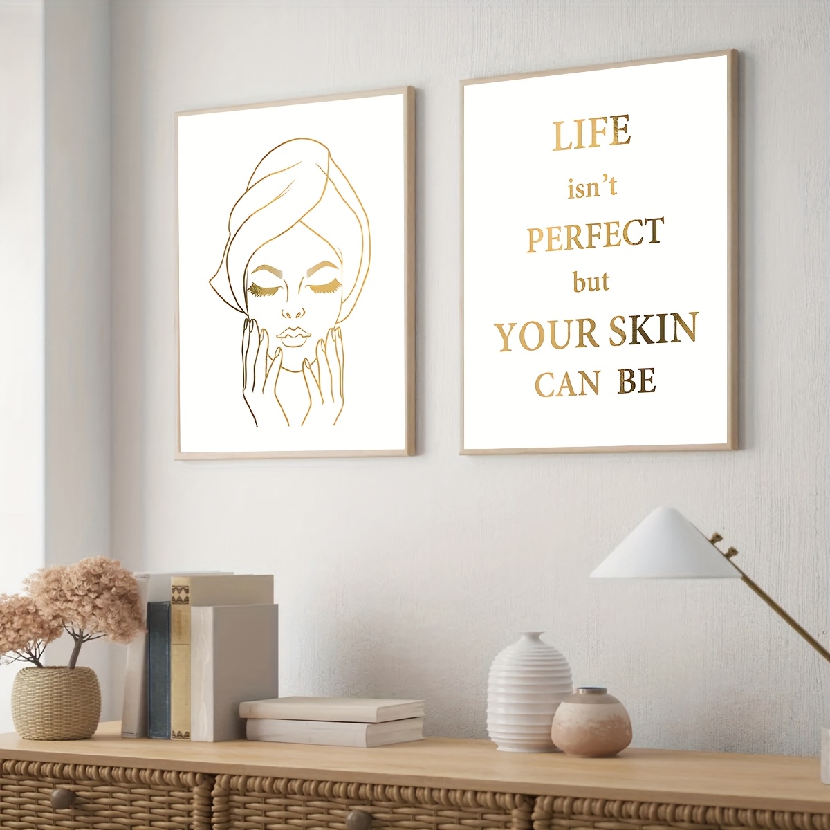 2pcs Elegant Woman Face Design - Skincare Quote ulasan dan harga
