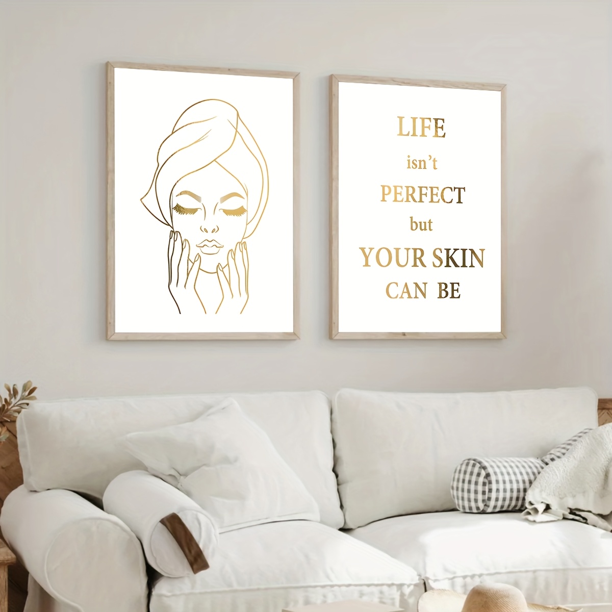 2pcs Elegant Woman Face Design - Skincare Quote ulasan dan harga
