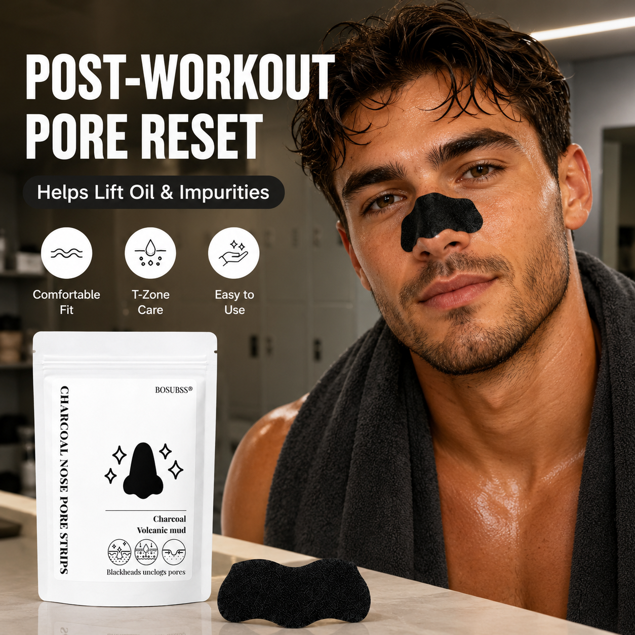 Tea Tree Charcoal Nose Strips  - Charcoal Pore Strip ulasan dan harga