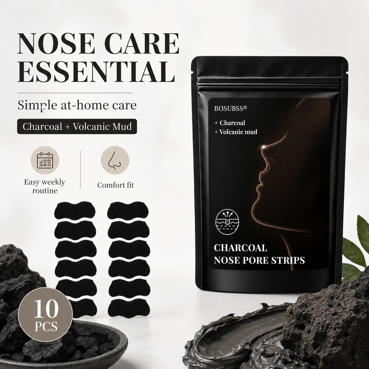 10 Pcs Charcoal Nose Care Stri - Charcoal Pore Strip ulasan dan harga