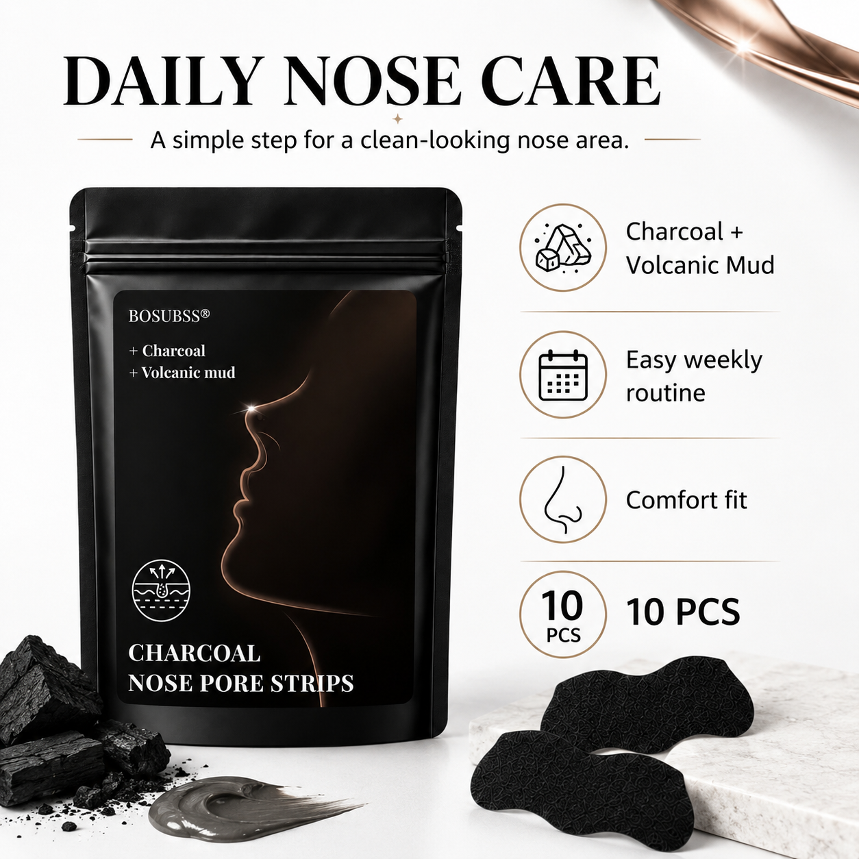 10 Pcs Charcoal Nose Care Stri - Charcoal Pore Strip ulasan dan harga