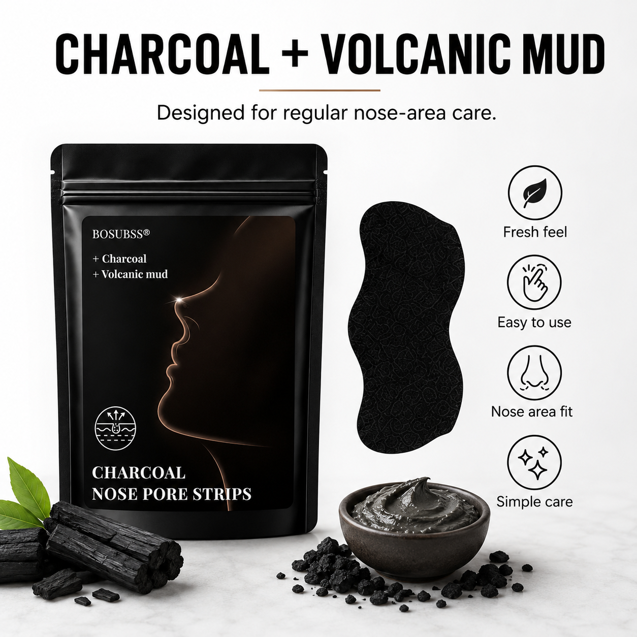 10 Pcs Charcoal Nose Care Stri - Charcoal Pore Strip ulasan dan harga