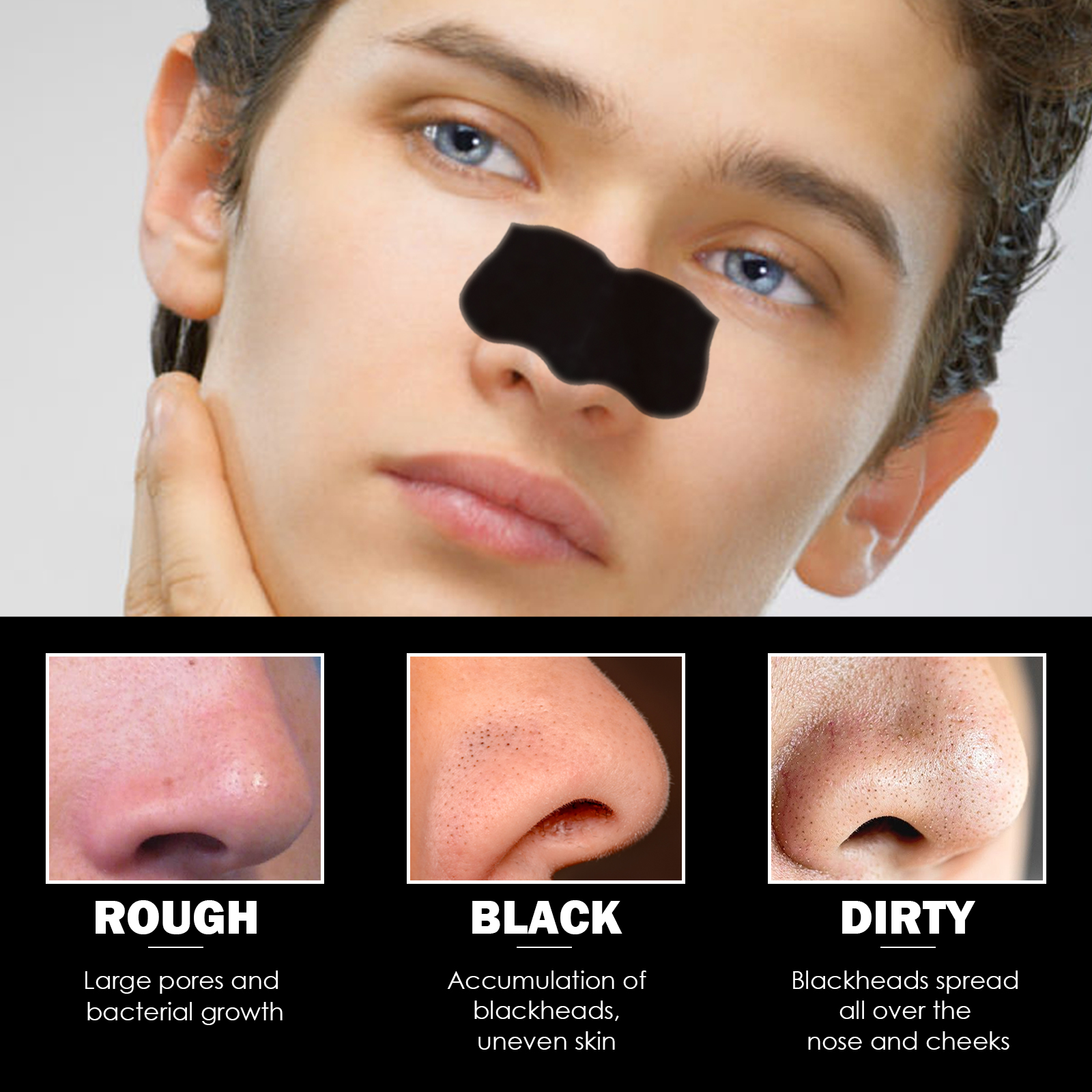 Men's Bamboo Charcoal Blackhea - Charcoal Pore Strip ulasan dan harga